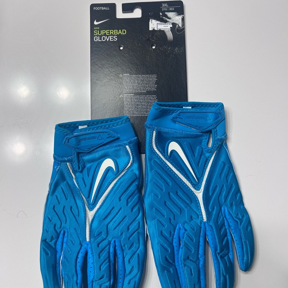 Nike Superbad Football Gloves in Blue Size XL